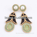Hot Sale New Design Fashion Jewelry, Green Stone Diamond Earring, Pearl Long Drop Earrings